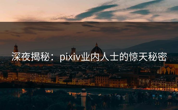 深夜揭秘：pixiv业内人士的惊天秘密