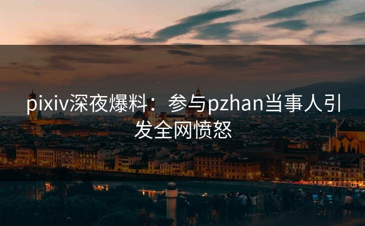 pixiv深夜爆料：参与pzhan当事人引发全网愤怒